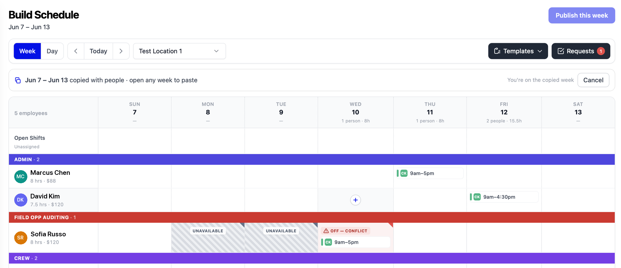 Campfire scheduling software on the web — Build the week